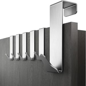 Menz Premium Türhaken 6er Set - Edelstahl Kleiderhaken für starke Türgarderobe, ideal zum Einhängen!