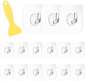 Transparent Klebehaken Set 15 Stück - Multifunktionale, wasserdichte Haken für einfache Montage ohne Bohren