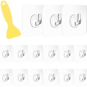 Transparent Klebehaken Set 15 Stück - Multifunktionale, wasserdichte Haken für einfache Montage ohne Bohren