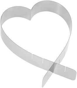 Herz Tortenring aus Edelstahl – verstellbar in 4 Größen für perfekten Kuchen – Ideal zum Dekorieren für Ihre Liebsten