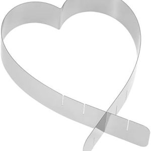 Herz Tortenring aus Edelstahl – verstellbar in 4 Größen für perfekten Kuchen – Ideal zum Dekorieren für Ihre Liebsten