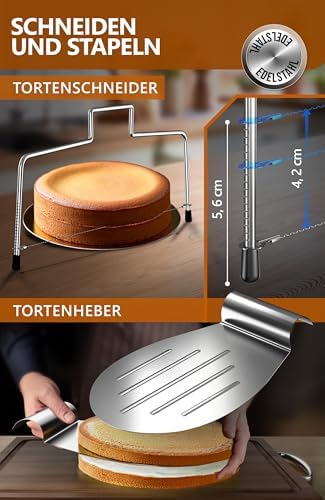 4smile Tortenring verstellbar 20 cm aus Edelstahl - ideal für kreative Kuchen in der heimischen Backstube
