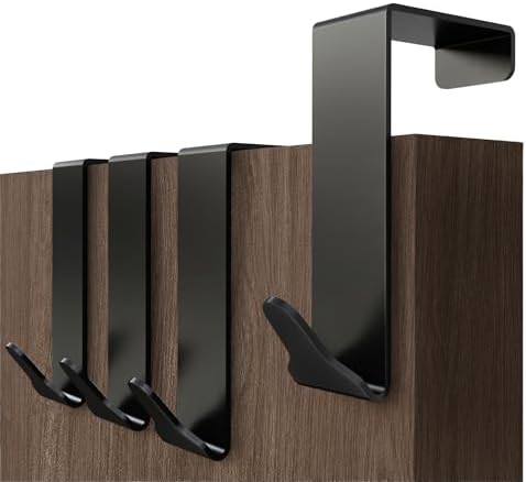 Menz Edelstahl Türhaken (4 Stück) – Anti-Rutsch Kleiderhaken für stabile Türgarderobe tshiab
