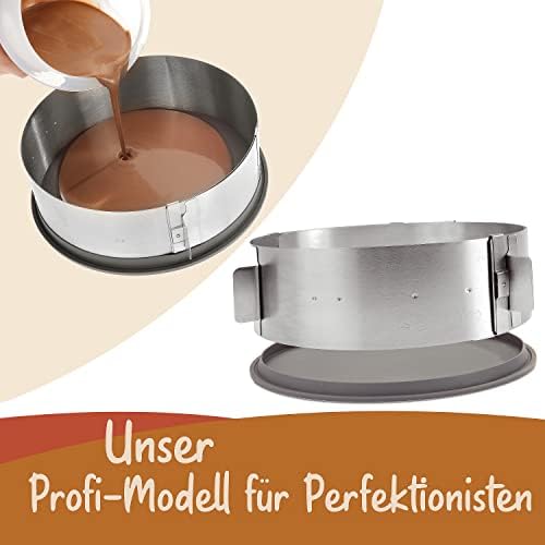 Menz verstellbarer Tortenring aus Edelstahl - Hochwertige Backform 16-30 cm für kreative Kuchen und Torten Zuhause