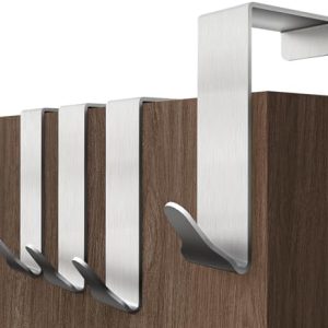 Menz Edelstahl Türhaken (4 Stück) – Anti-Rutsch Kleiderhaken für stabile Türgarderobe tshiab