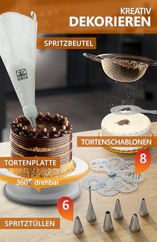 4smile Tortenring verstellbar 20 cm aus Edelstahl - ideal für kreative Kuchen in der heimischen Backstube