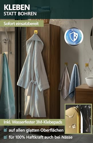 4smile Handtuchhalter ohne Bohren, schwarzes 4er-Set für Badezimmer und Küche – starke, wasserfeste Klebehaken!