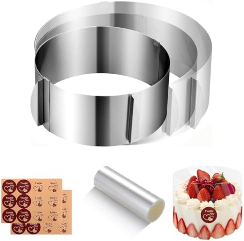 Verstellbarer Tortenring aus Edelstahl 10cm hoch – Ideal für Schichttorten Ø16-30cm, perfekte Backhilfe!