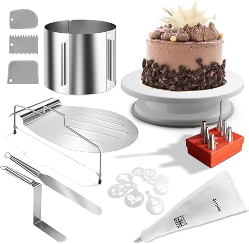 4smile Tortenring verstellbar 20 cm aus Edelstahl - ideal für kreative Kuchen in der heimischen Backstube