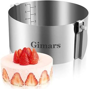 Gimars verstellbarer Tortenring 8,5 cm hoch - rostfreier Edelstahl Backring für professionelle Torten - ideal für Backen