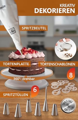 4smile Tortenring verstellbar 20 cm aus Edelstahl - ideal für kreative Kuchen in der heimischen Backstube