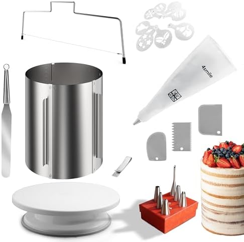 4smile Tortenring verstellbar 20 cm aus Edelstahl - ideal für kreative Kuchen in der heimischen Backstube