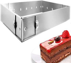 4smile Profi Backrahmen rechteckig verstellbar – Edelstahl Kuchenform für perfekte Backergebnisse in jeder Küche