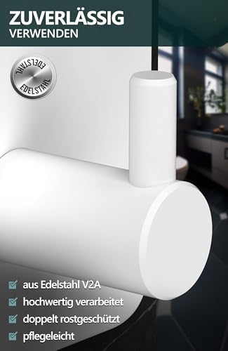 4smile Handtuchhalter ohne Bohren, schwarzes 4er-Set für Badezimmer und Küche – starke, wasserfeste Klebehaken!