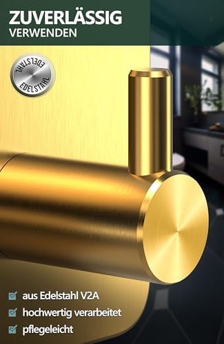 4smile Handtuchhalter ohne Bohren, schwarzes 4er-Set für Badezimmer und Küche – starke, wasserfeste Klebehaken!