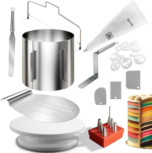 4smile Tortenring verstellbar 20 cm aus Edelstahl - ideal für kreative Kuchen in der heimischen Backstube