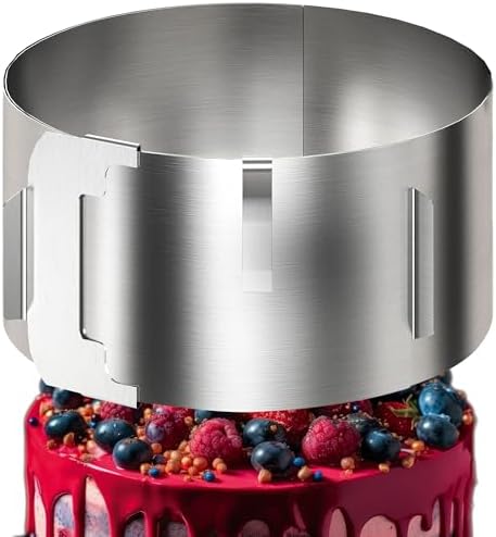 Menz verstellbarer Tortenring aus Edelstahl - Hochwertige Backform 16-30 cm für kreative Kuchen und Torten Zuhause