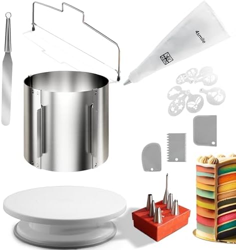 4smile Tortenring verstellbar 20 cm aus Edelstahl - ideal für kreative Kuchen in der heimischen Backstube