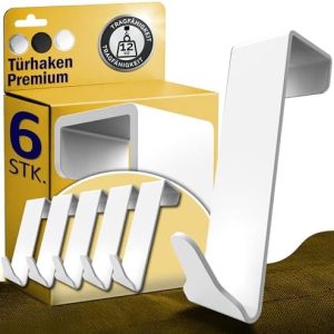Menz Türhaken 6er Set – Hochwertige Edelstahl Kleiderhaken für effektive Raumorganisation – Optimal für Zuhause!