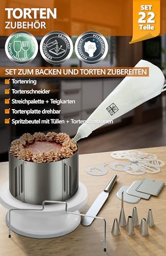 4smile Tortenring verstellbar 20 cm aus Edelstahl - ideal für kreative Kuchen in der heimischen Backstube
