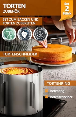 4smile Tortenring verstellbar 20 cm aus Edelstahl - ideal für kreative Kuchen in der heimischen Backstube