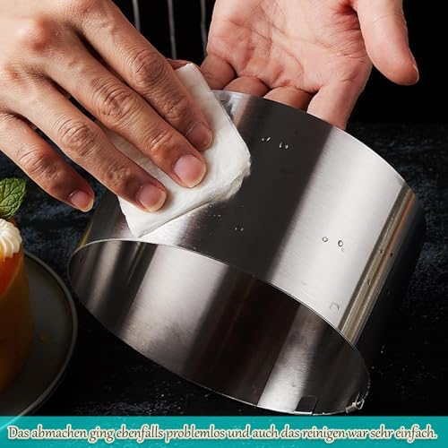 Verstellbarer Tortenring aus Edelstahl 10cm hoch – Ideal für Schichttorten Ø16-30cm, perfekte Backhilfe!