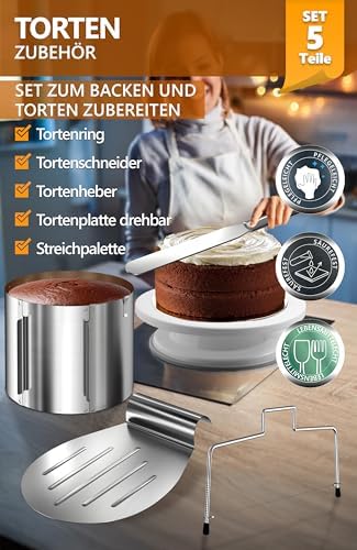 4smile Tortenring verstellbar 20 cm aus Edelstahl - ideal für kreative Kuchen in der heimischen Backstube