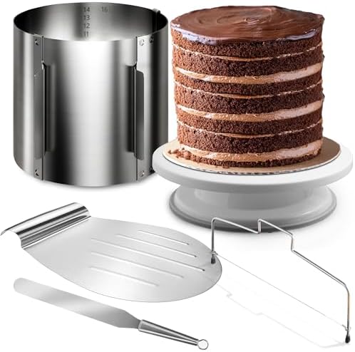 4smile Tortenring verstellbar 20 cm aus Edelstahl - ideal für kreative Kuchen in der heimischen Backstube