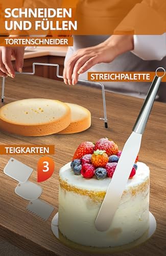 4smile Tortenring verstellbar 20 cm aus Edelstahl - ideal für kreative Kuchen in der heimischen Backstube