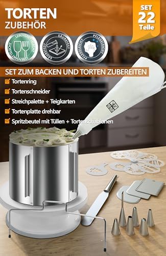 4smile Tortenring verstellbar 20 cm aus Edelstahl - ideal für kreative Kuchen in der heimischen Backstube