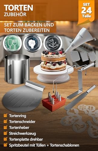 4smile Tortenring verstellbar 20 cm aus Edelstahl - ideal für kreative Kuchen in der heimischen Backstube