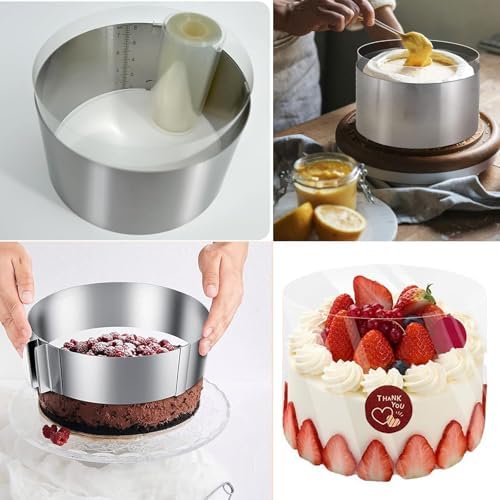 Verstellbarer Tortenring aus Edelstahl 10cm hoch – Ideal für Schichttorten Ø16-30cm, perfekte Backhilfe!