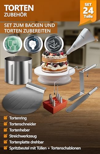 4smile Tortenring verstellbar 20 cm aus Edelstahl - ideal für kreative Kuchen in der heimischen Backstube