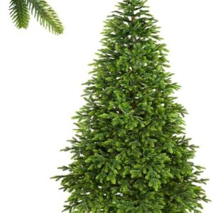 SHareconn Künstlicher Weihnachtsbaum 195cm - Naturgetreu mit 4066 Spitzen, dichte Zweige und Holzständer für schnelle Au