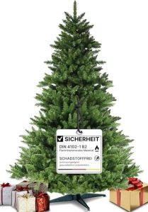 GRÜN Weihnachtsbaum 160 cm – edler künstlicher Tannenbaum für festliche Wohnzimmer-Dekoration, nachhaltig & stabil