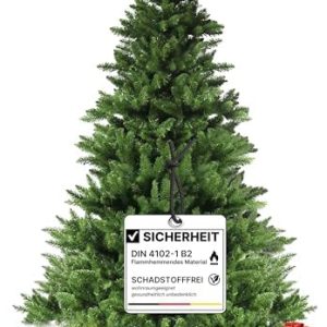 GRÜN Weihnachtsbaum 160 cm – edler künstlicher Tannenbaum für festliche Wohnzimmer-Dekoration, nachhaltig & stabil
