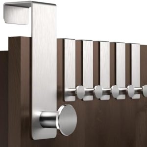 Menz Türhaken 6er Set Edelstahl - stabile Einhängehaken für flexible Türgarderobe im modernen Design