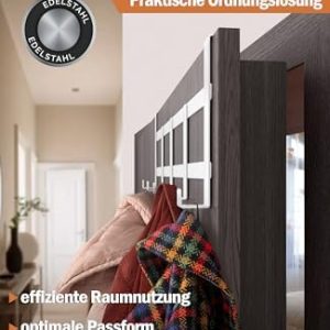Menz Türgarderobe - Edle Edelstahl Türhaken für platzsparende Organisation in Ihrem Flur